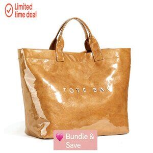 Large PVC Tote Bag with Letters Print, Clear Shopping Hobo Shoulder Bag
